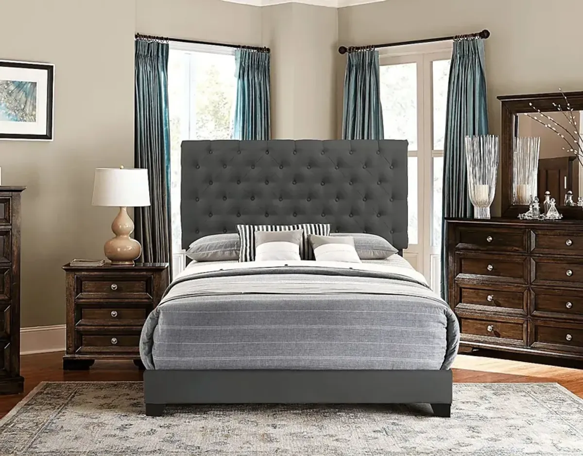 Albritt Dark Gray 3 Pc Twin Upholstered Bed