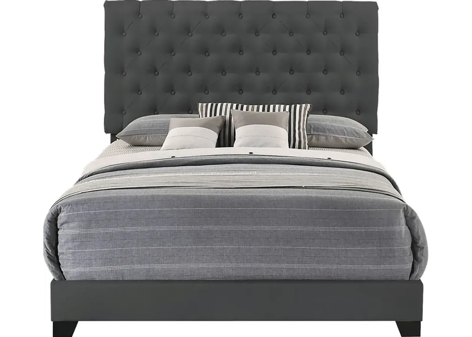 Albritt Dark Gray 3 Pc Twin Upholstered Bed