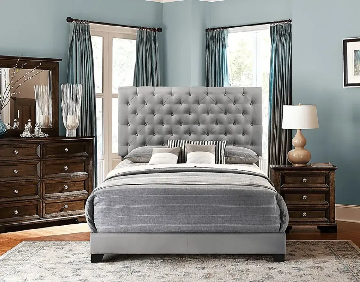 Albritt Gray 3 Pc Twin Upholstered Bed