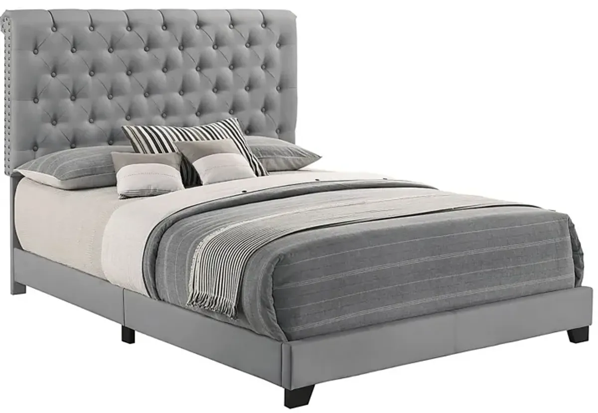 Albritt Gray 3 Pc Twin Upholstered Bed