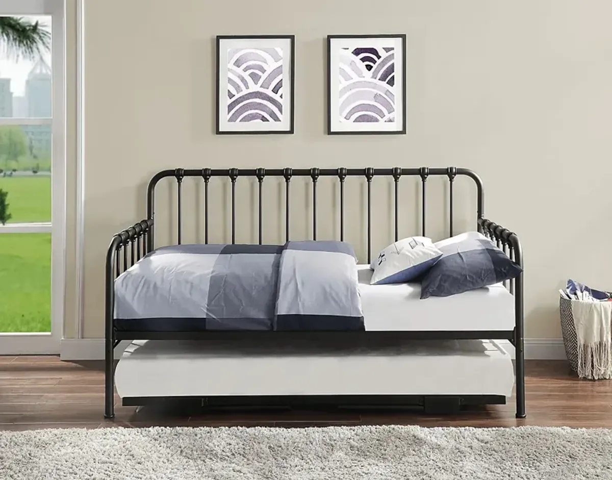 Betlin Black Daybed with Lift Up Trundle