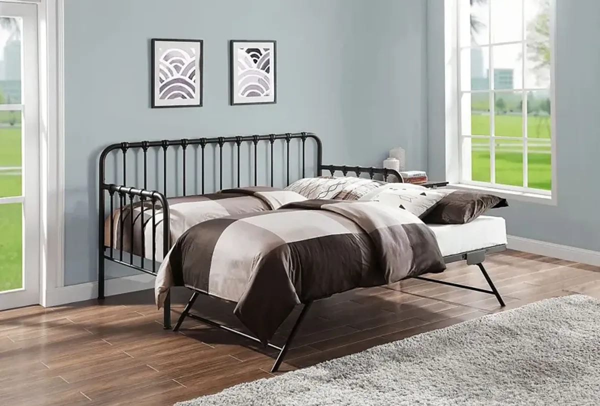 Betlin Black Daybed with Lift Up Trundle