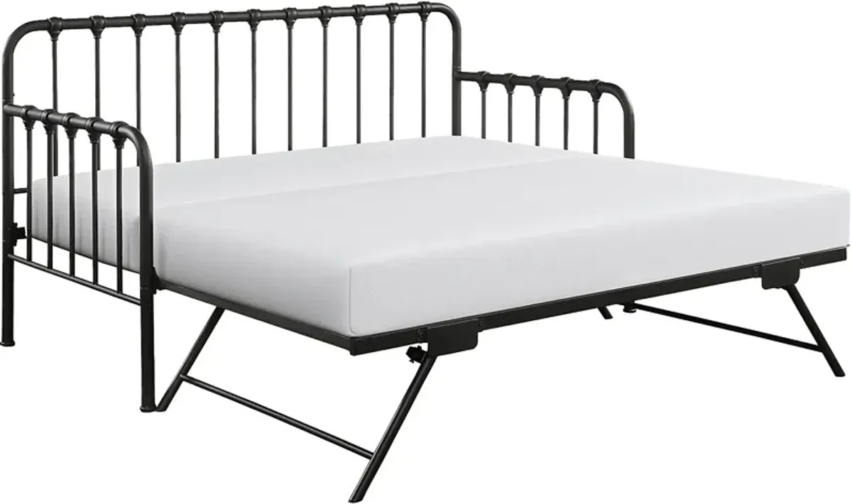 Betlin Black Daybed with Lift Up Trundle