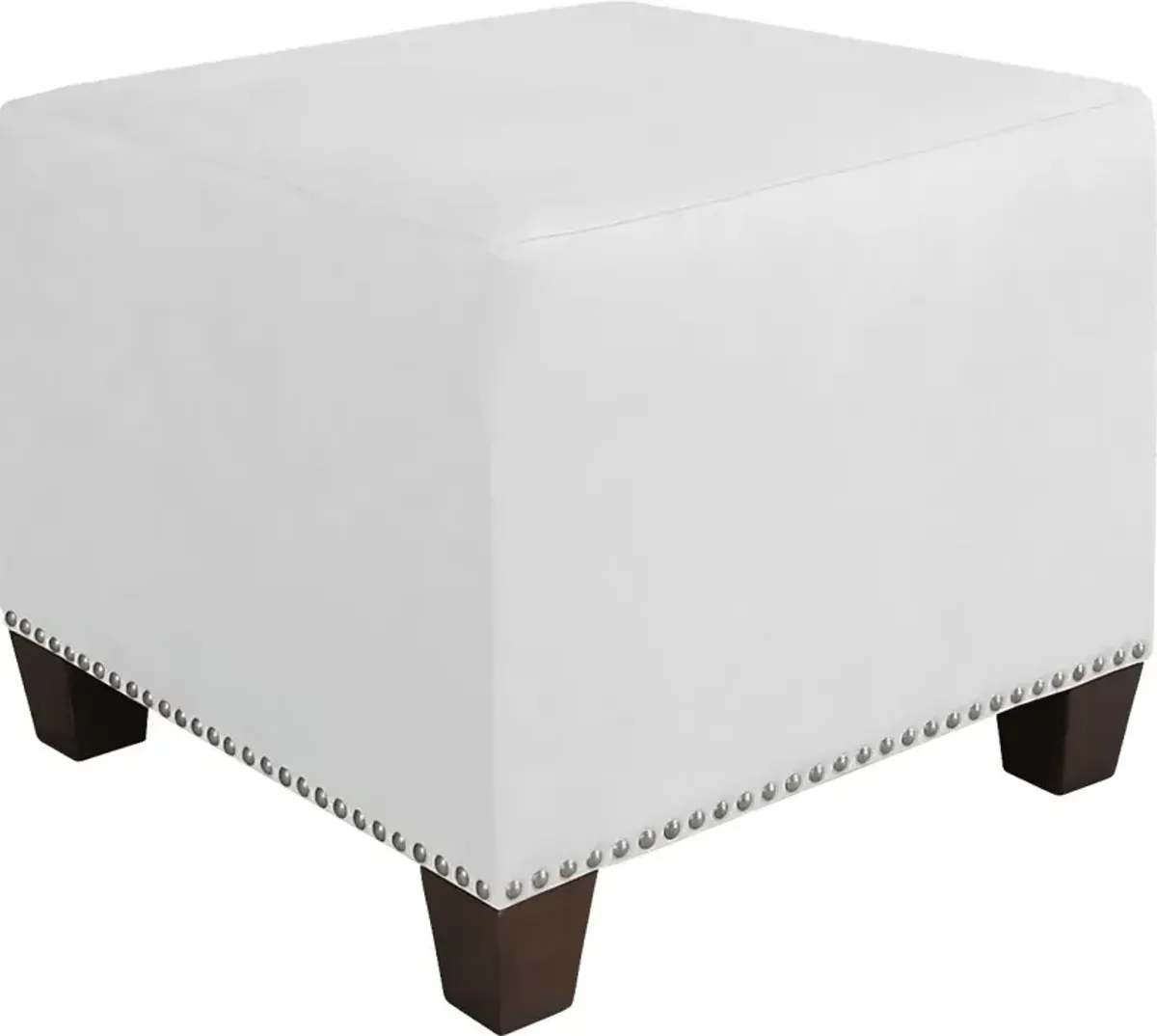 Delana White Ottoman