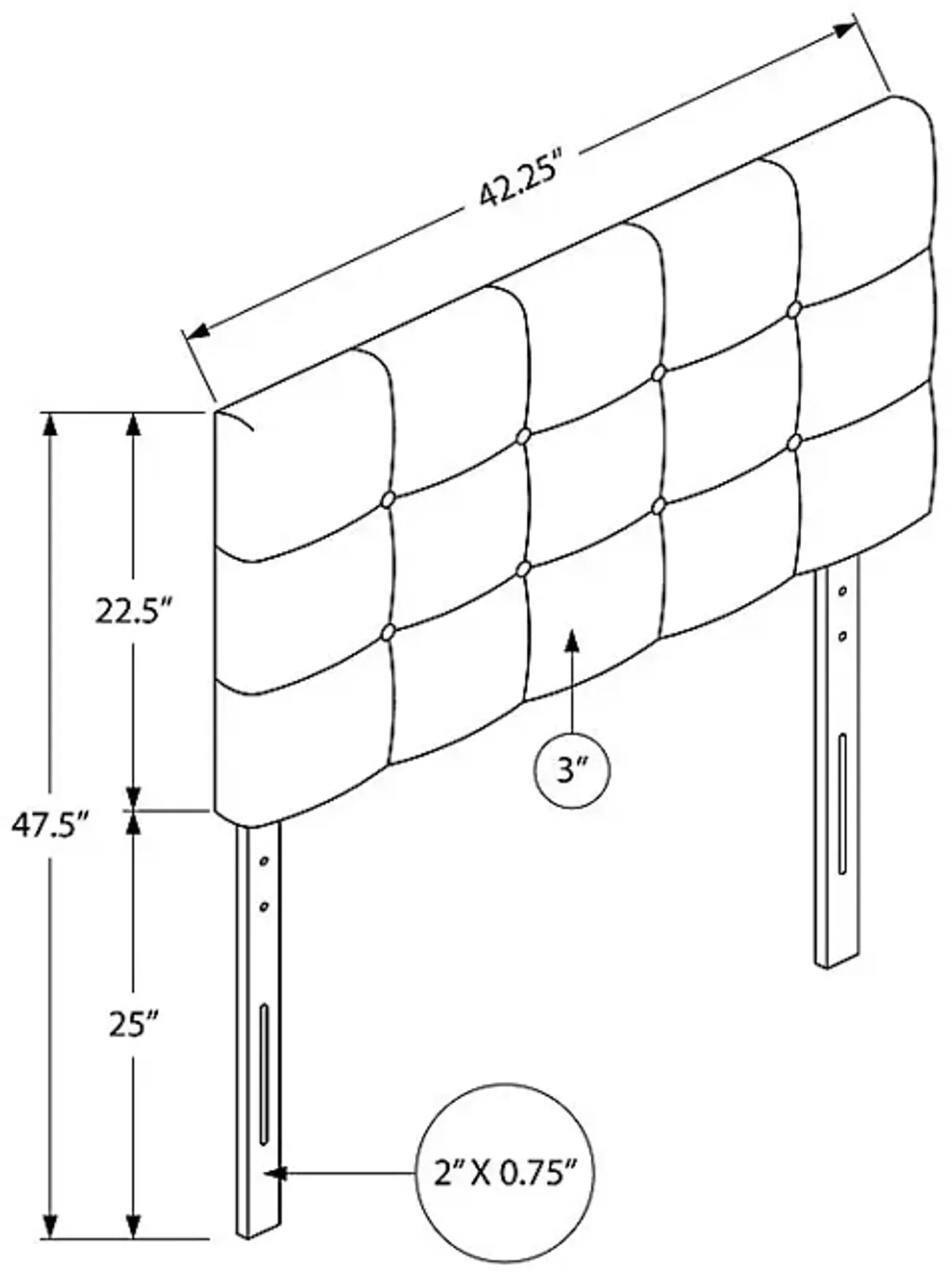 Nepton Gray Twin Headboard