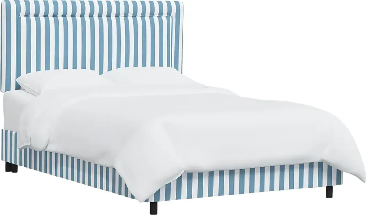 Nautical Blues Blue Twin Upholstered Bed