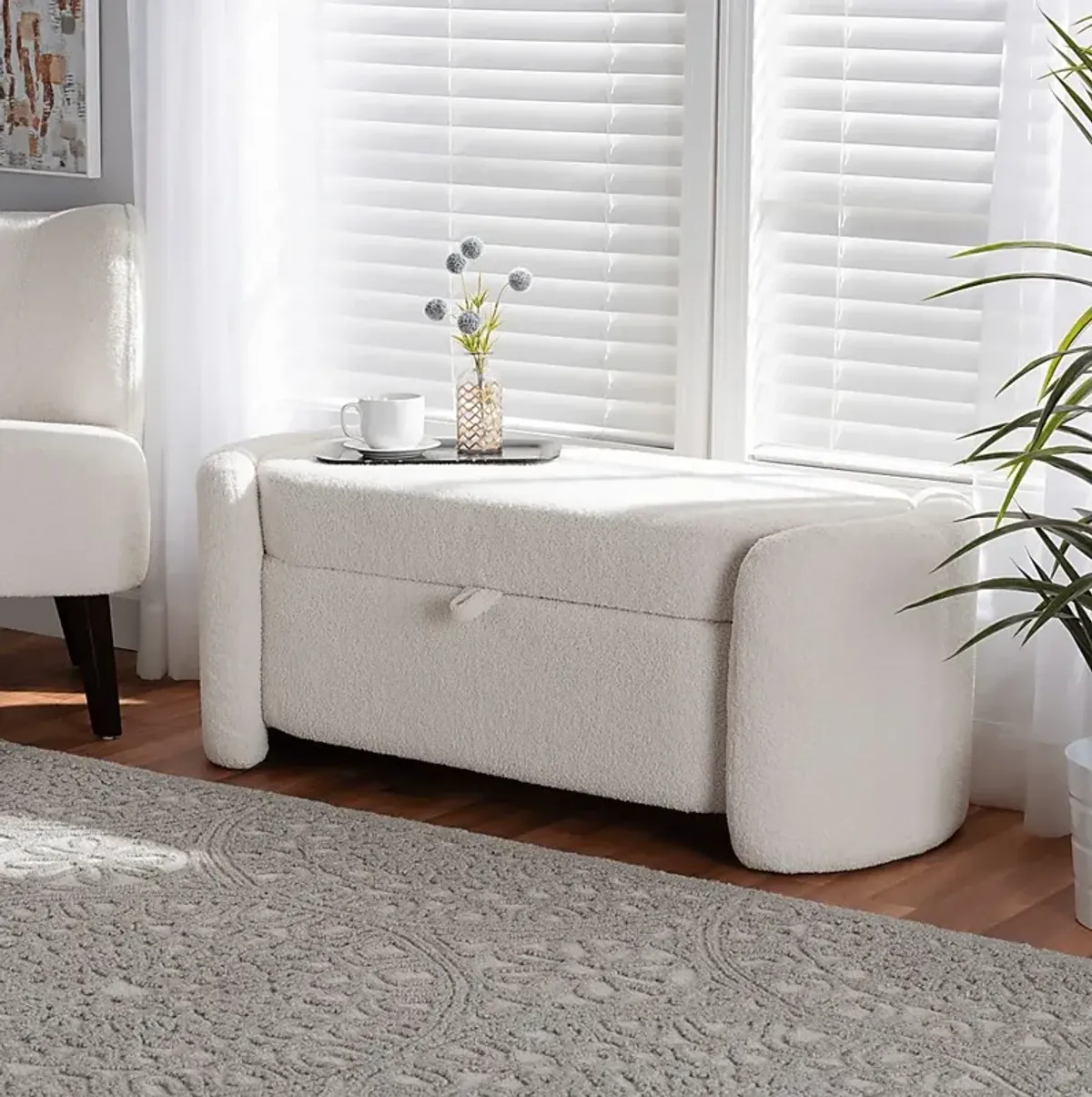 Arpieka Ivory Storage Bench