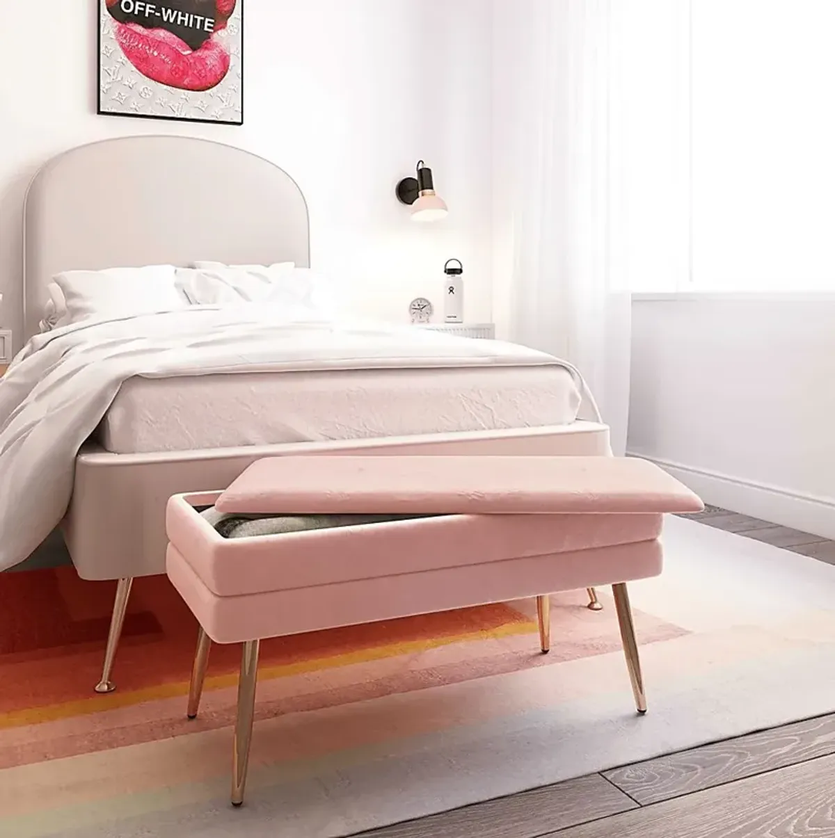 Eauclair Blush Storage Bench