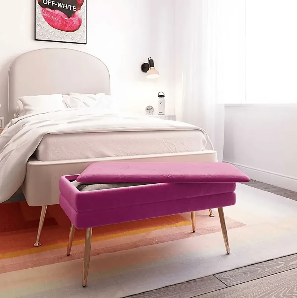 Eauclair Plum Storage Bench