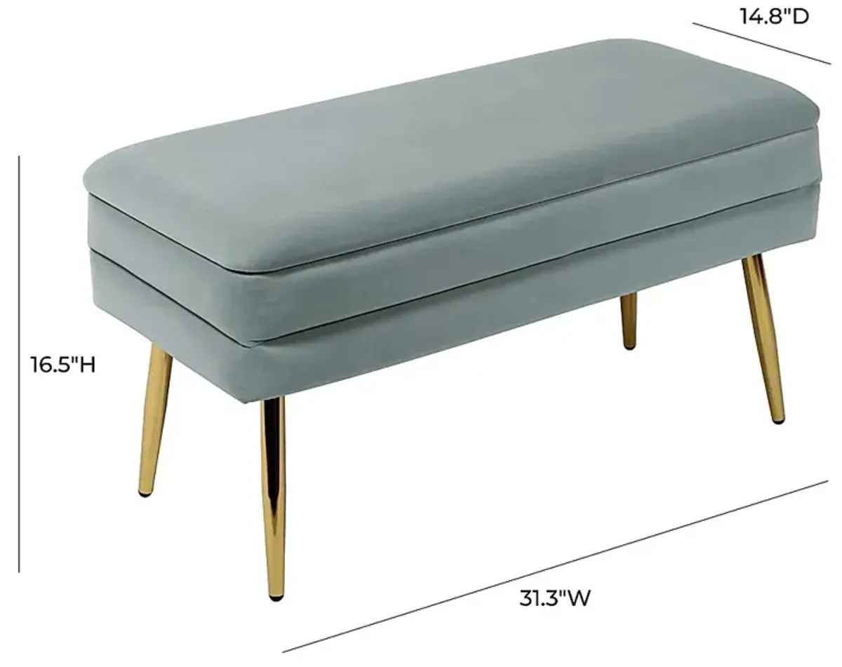 Eauclair Blue Storage Bench