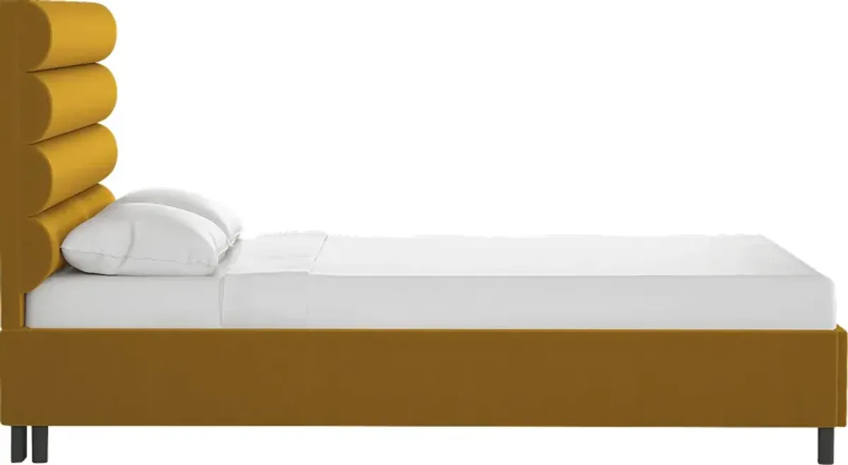 Kids Golden Rust Dijon Full Upholstered Bed