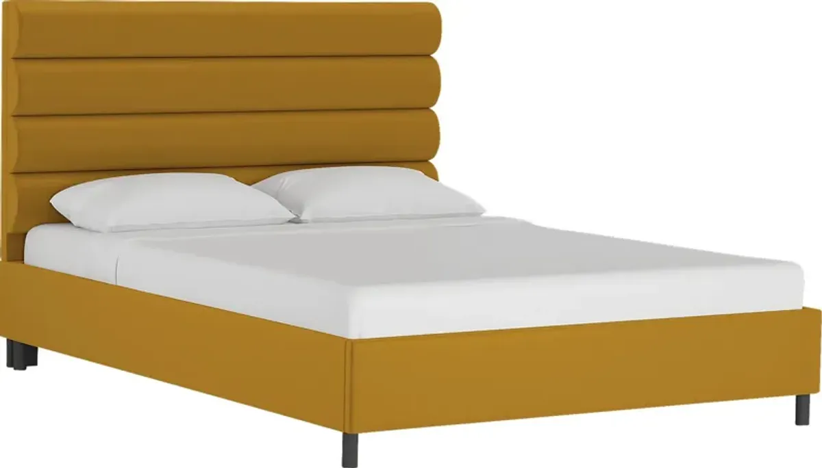 Kids Golden Rust Dijon Full Upholstered Bed