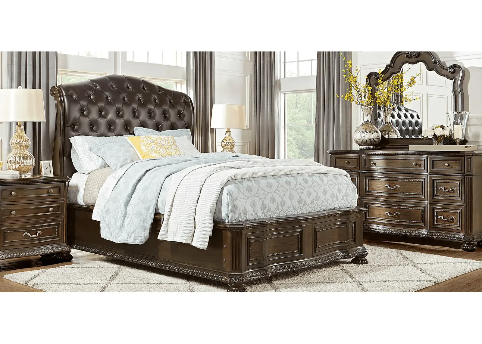 Whittington Cherry 8 Pc Queen Sleigh Bedroom