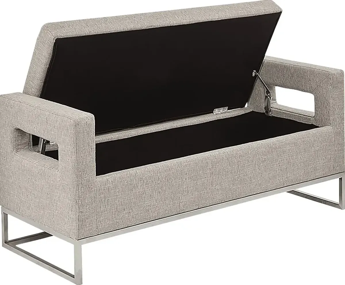 Erato Gray Storage Bench