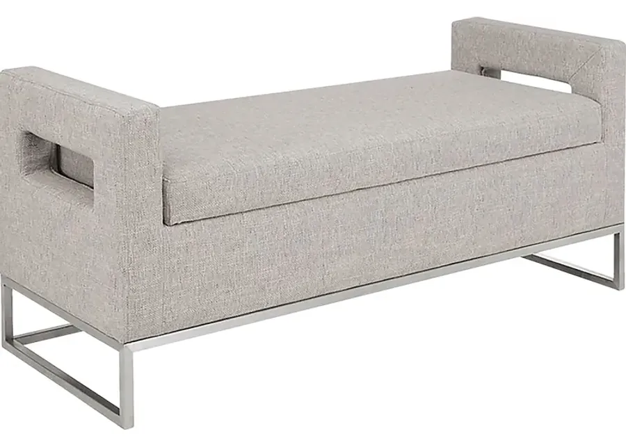 Erato Gray Storage Bench