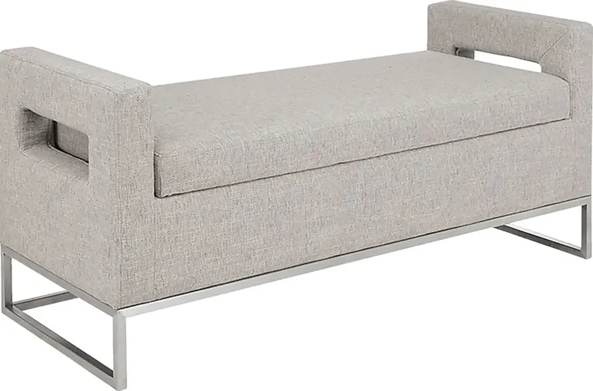 Erato Gray Storage Bench