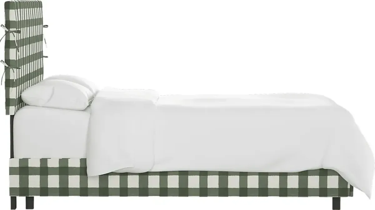 Kids Deep Forest Sage Full Upholstered Bed