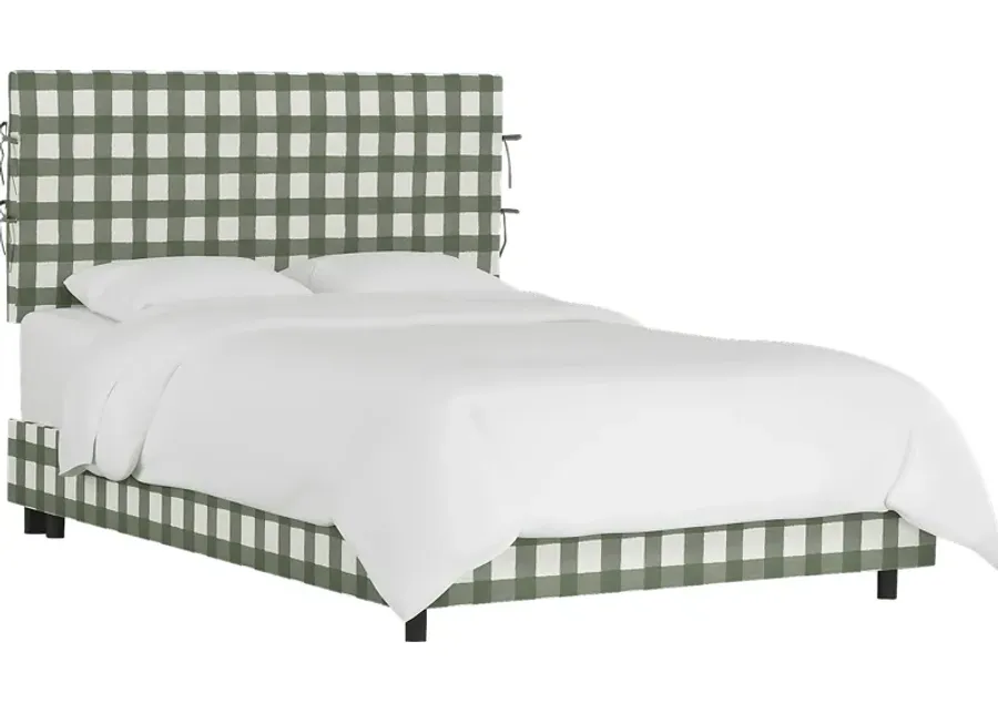 Kids Deep Forest Sage Full Upholstered Bed