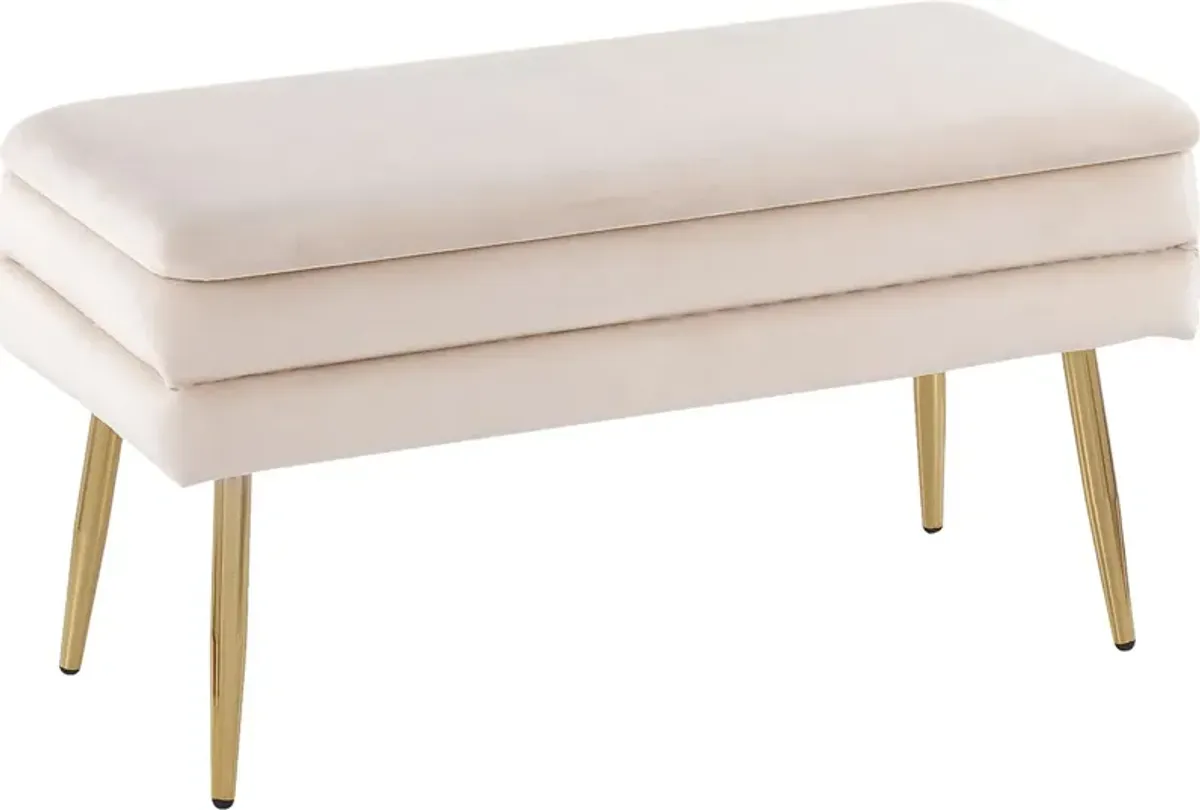 Interlaken Cream Accent Bench