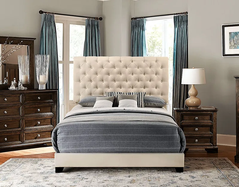 Albritt Beige 3 Pc Full Upholstered Bed