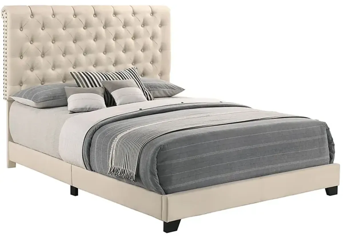 Albritt Beige 3 Pc Full Upholstered Bed