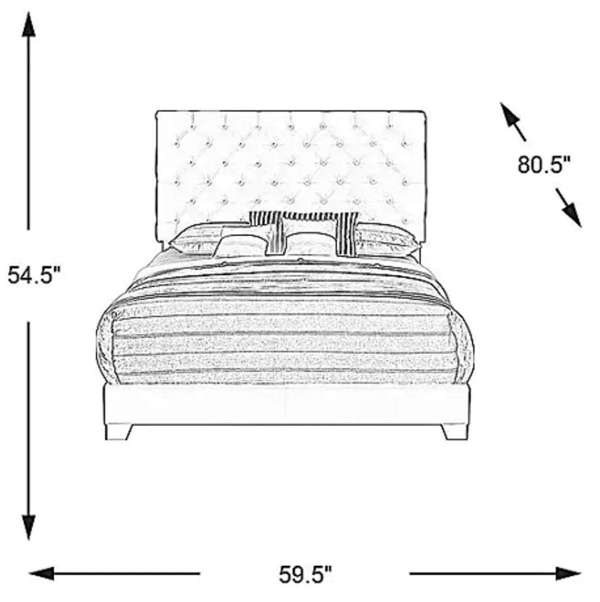 Albritt Dark Gray 3 Pc Full Upholstered Bed