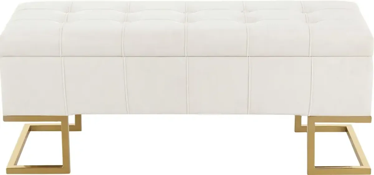 Vetauia White Accent Bench