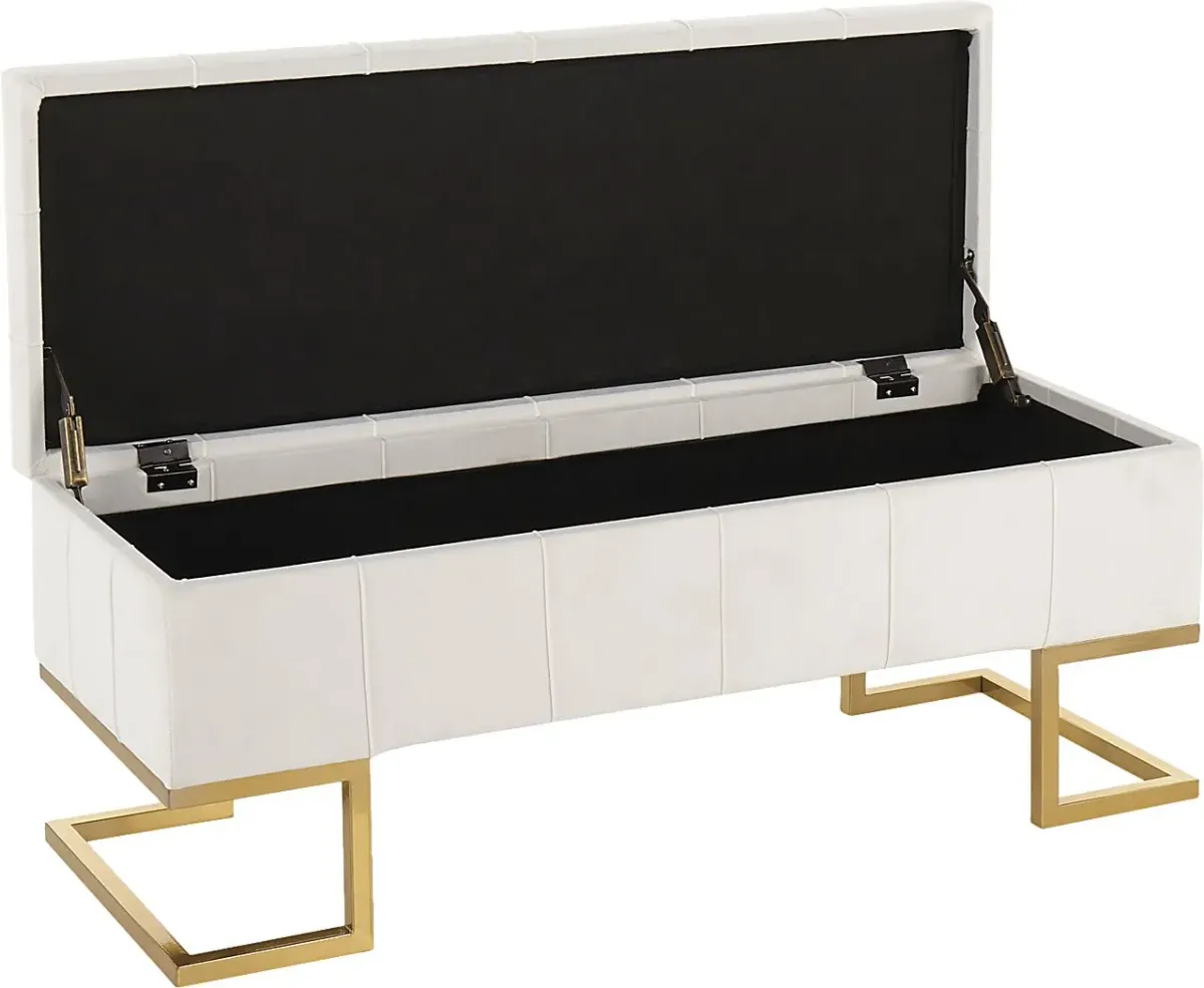 Vetauia White Accent Bench