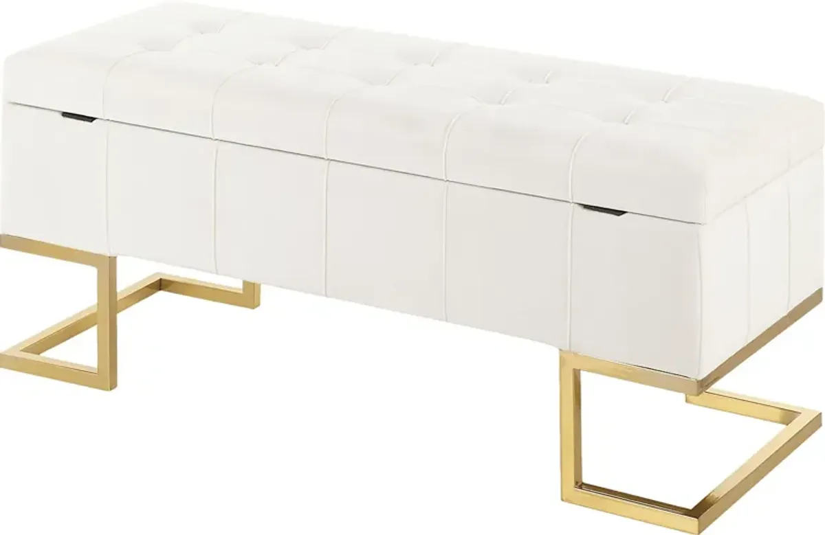 Vetauia White Accent Bench