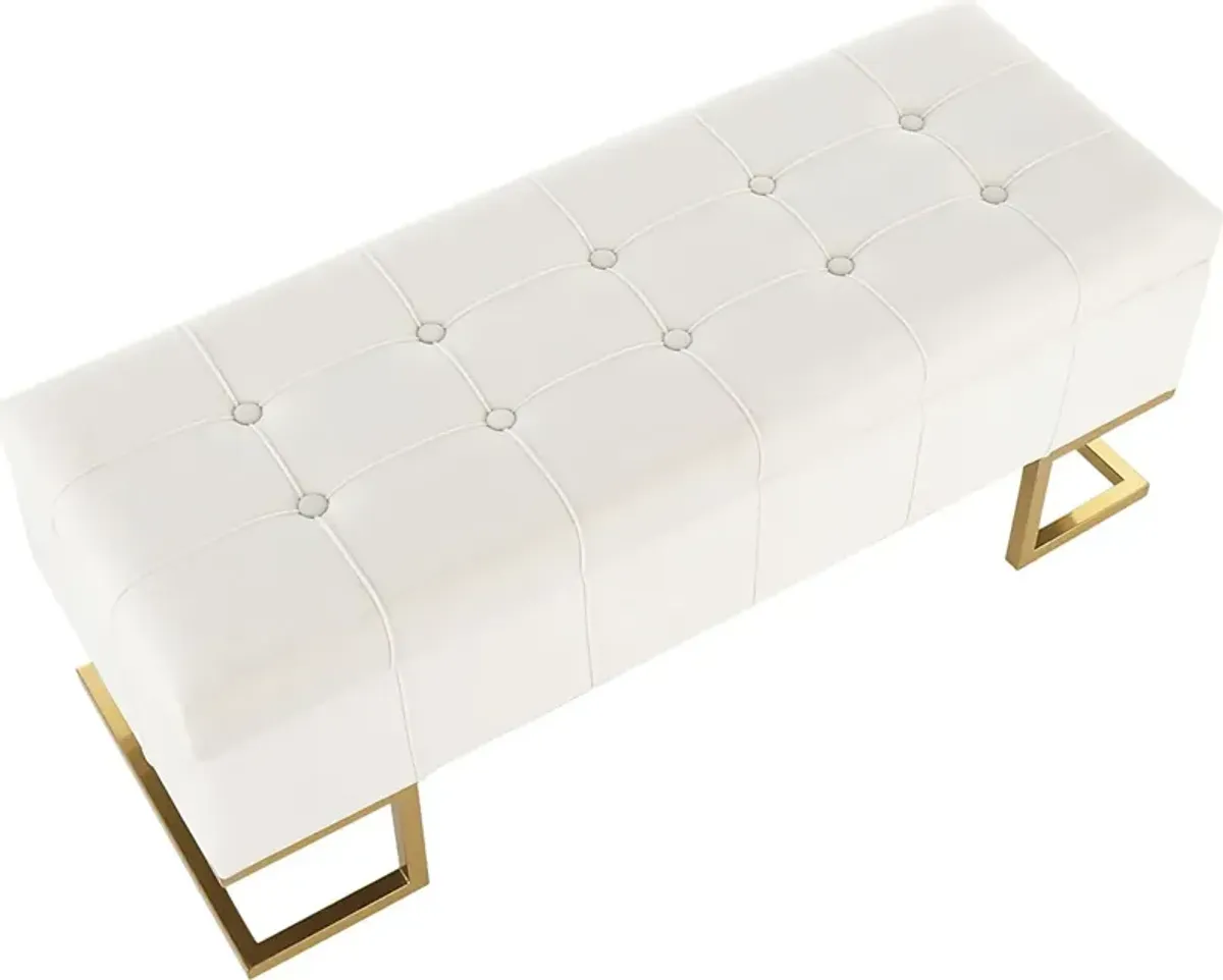 Vetauia White Accent Bench