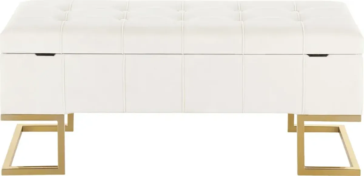 Vetauia White Accent Bench