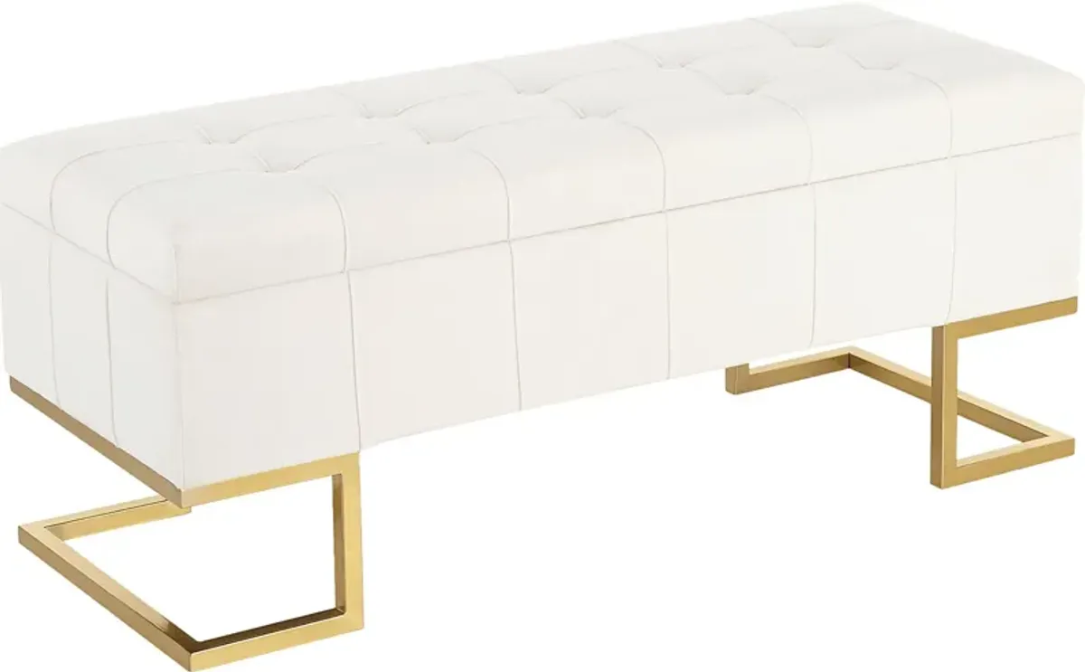 Vetauia White Accent Bench