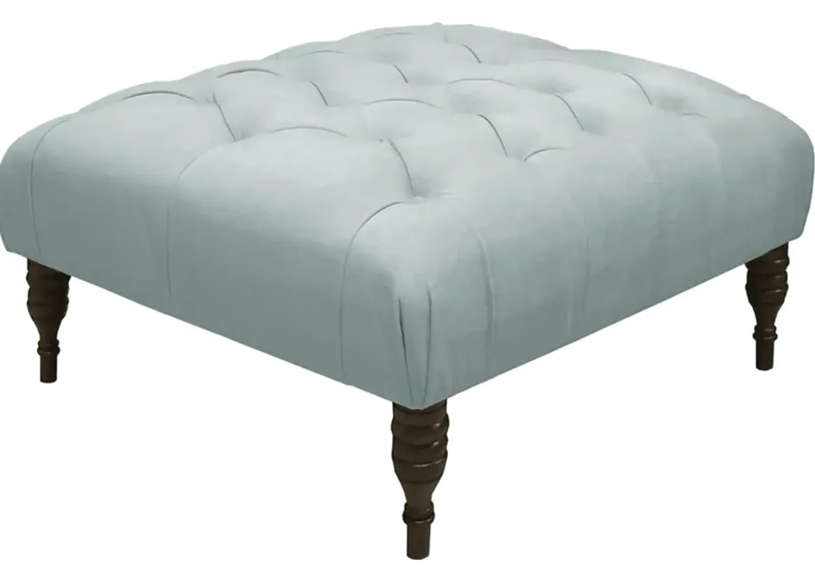 Shell Coast Blue Tufted Ottoman