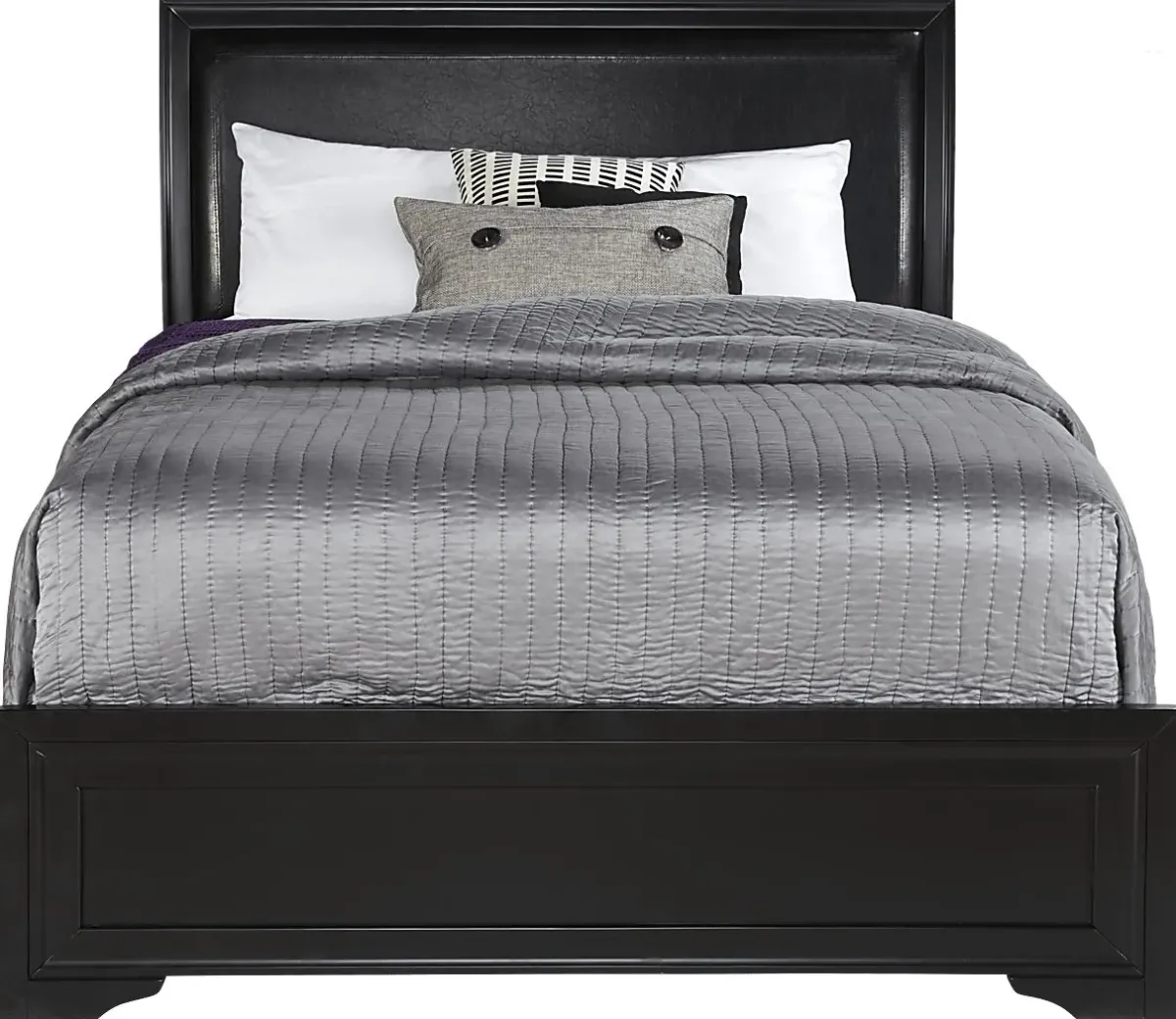 Belcourt Black 5 Pc Queen Upholstered Sleigh Bedroom