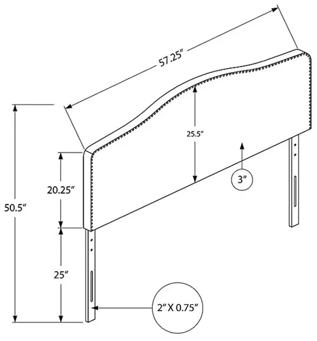 Quencer White Full Headboard