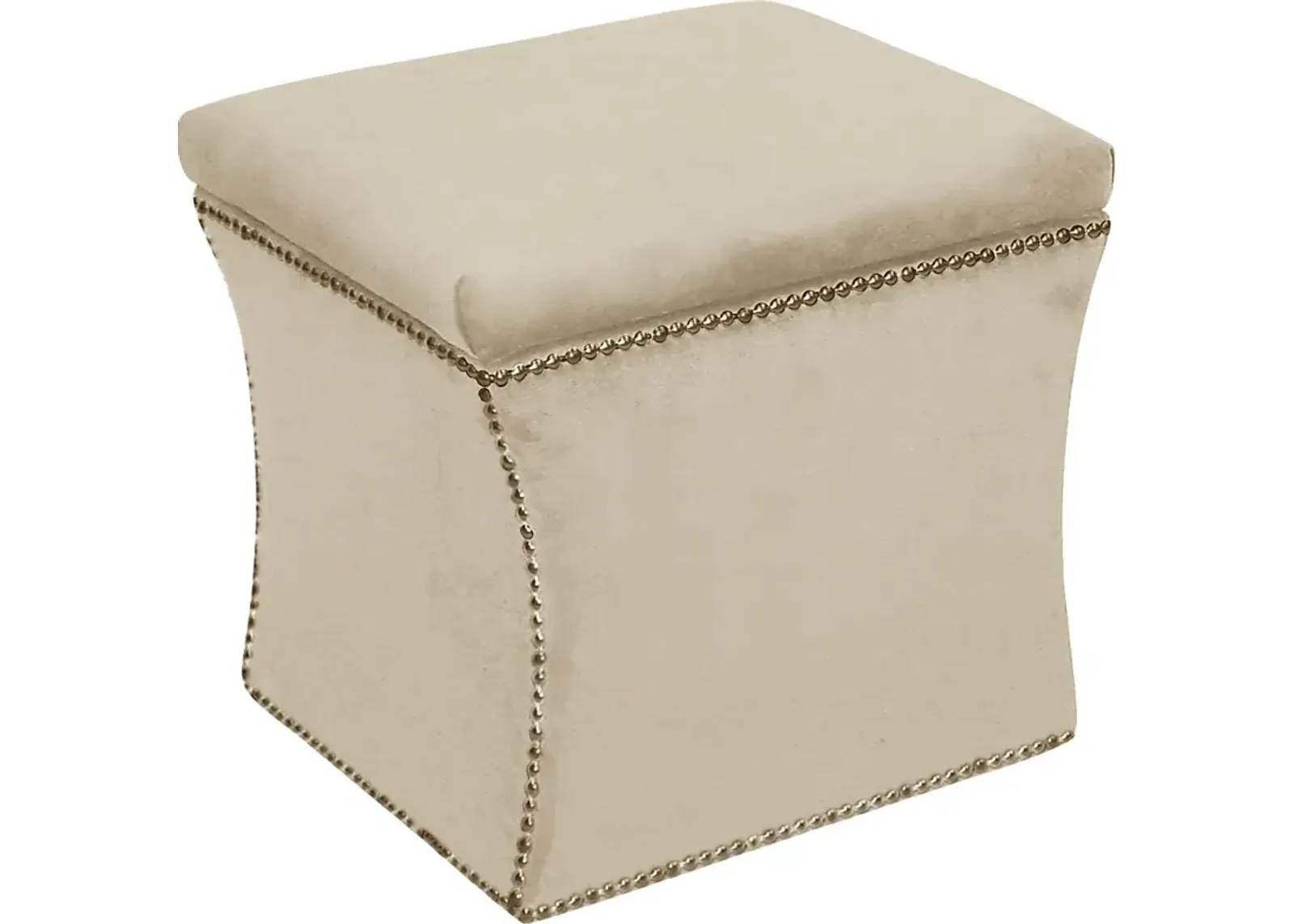 Arielle Square Beige Storage Ottoman