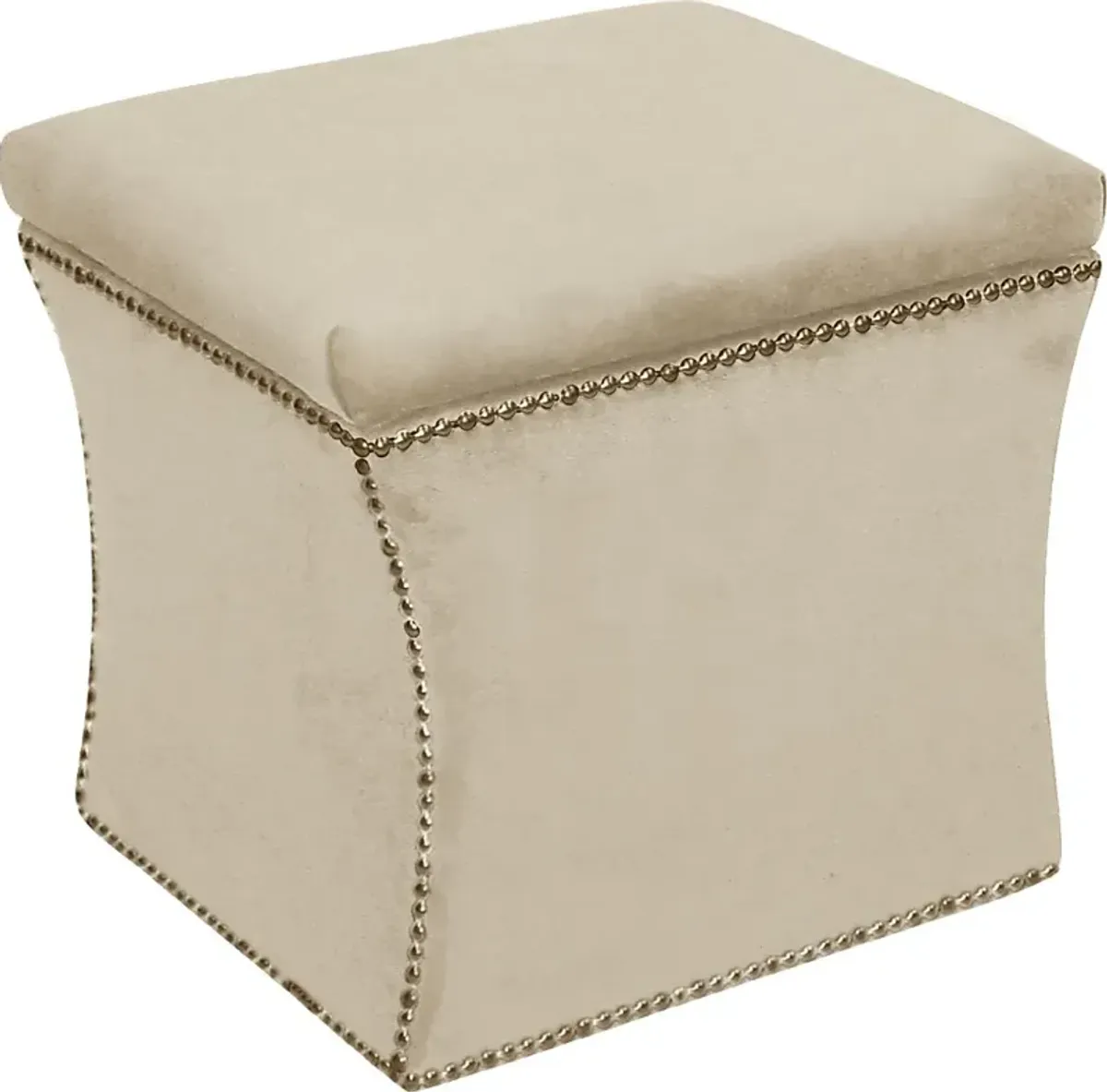 Arielle Square Beige Storage Ottoman