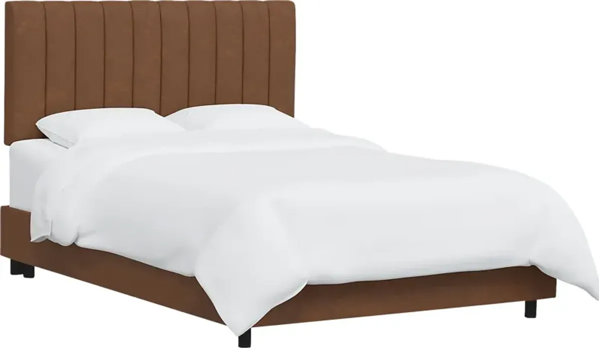 Rustic Saddle I Brown Full Upholstered Bed