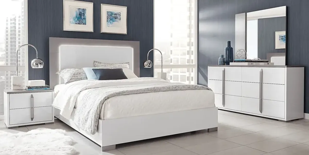 Park Slope White 3 Pc King Panel Bed