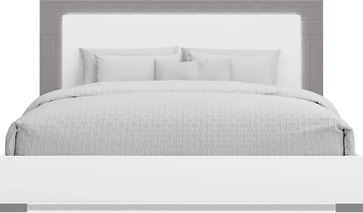 Park Slope White 3 Pc King Panel Bed