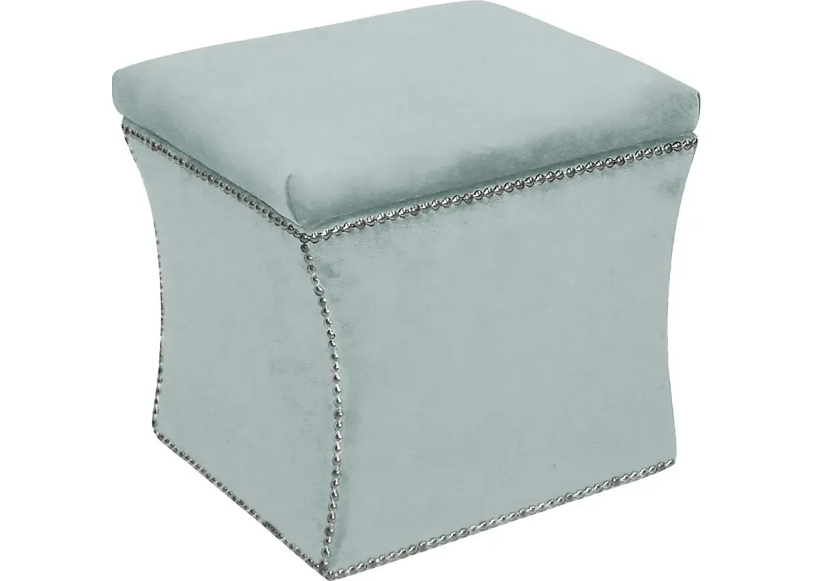 Arielle Square Blue Storage Ottoman