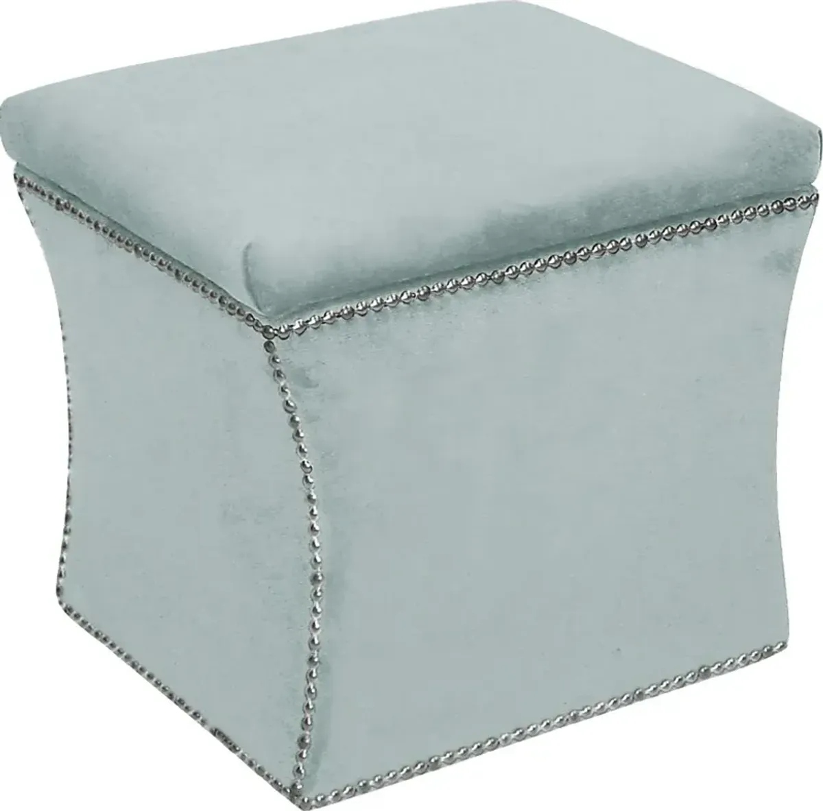 Arielle Square Blue Storage Ottoman