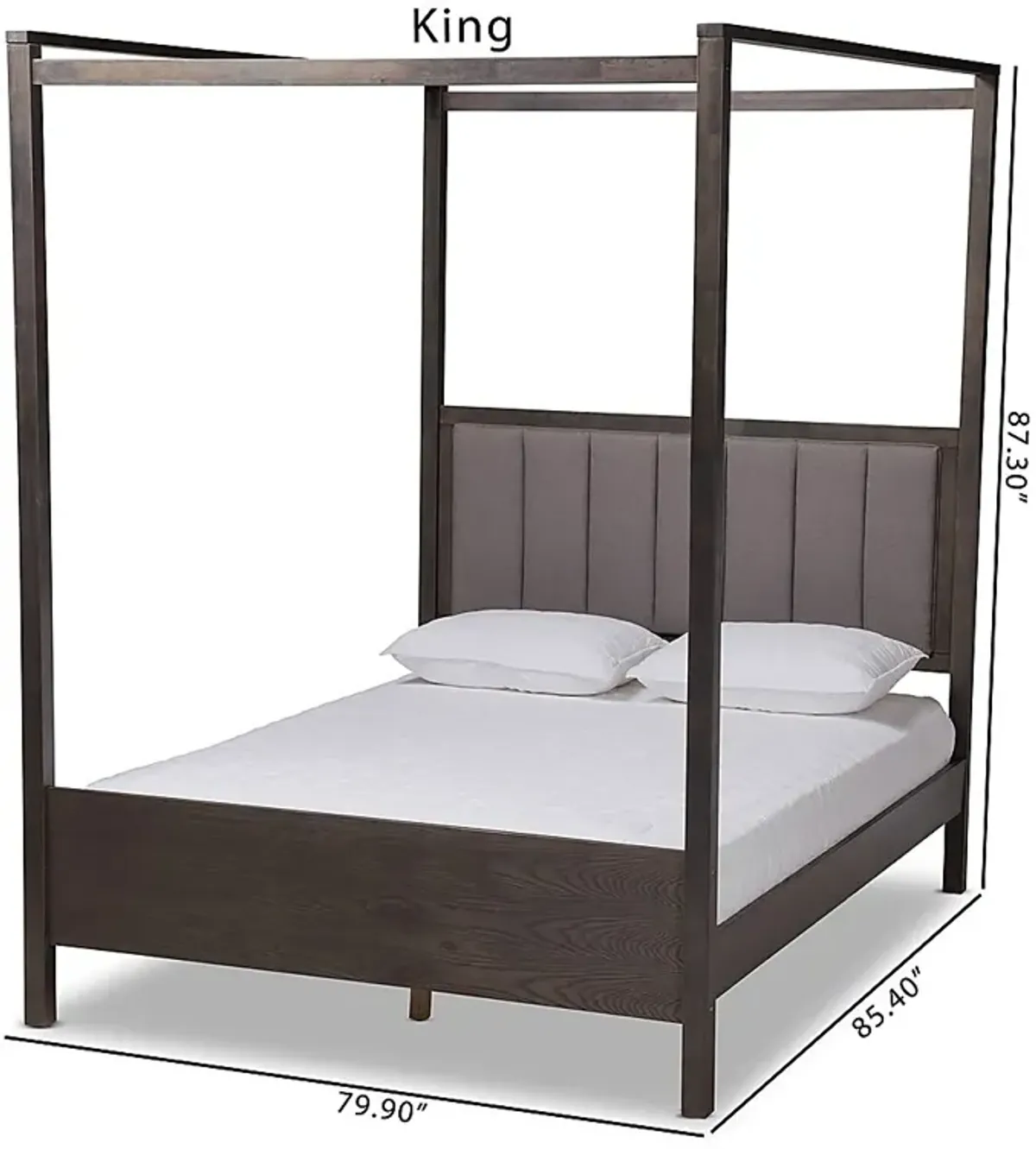 Lelane Gray Queen Canopy Bed