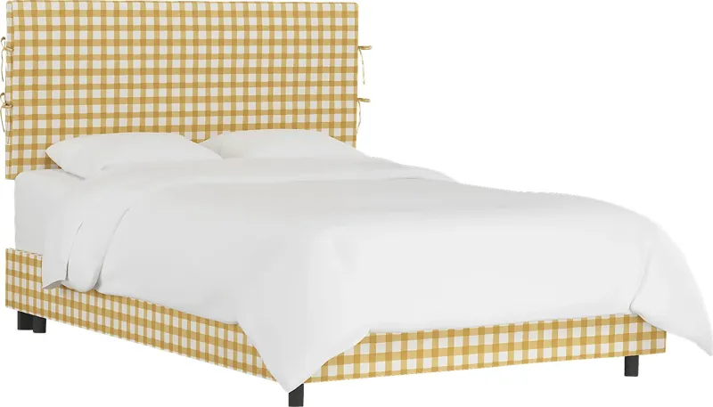 Cottage Charm Yellow Queen Upholstered Bed