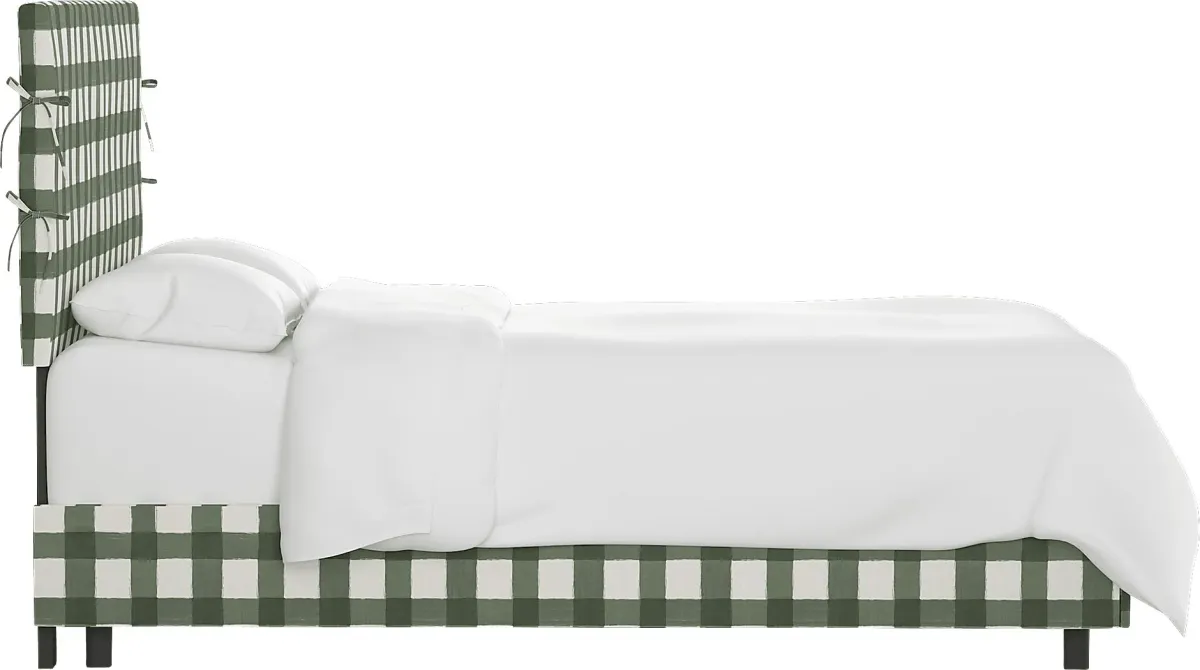 Deep Forest Sage Queen Upholstered Bed