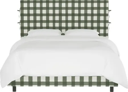Deep Forest Sage Queen Upholstered Bed