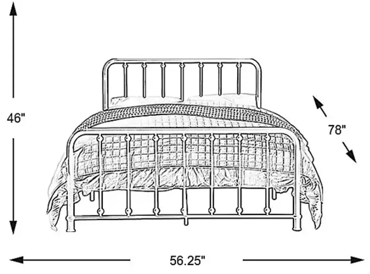 Lasula White Full Post Bed