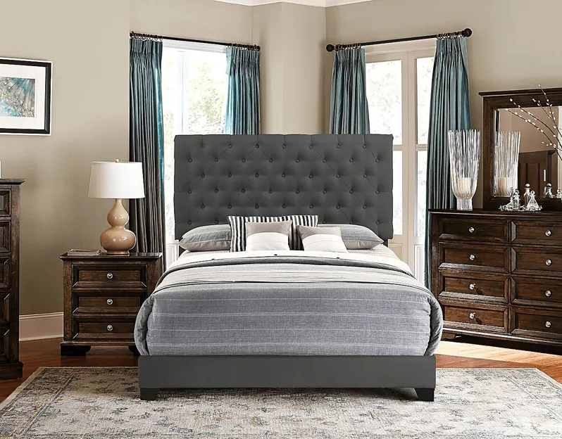 Albritt Dark Gray 3 Pc Queen Upholstered Bed