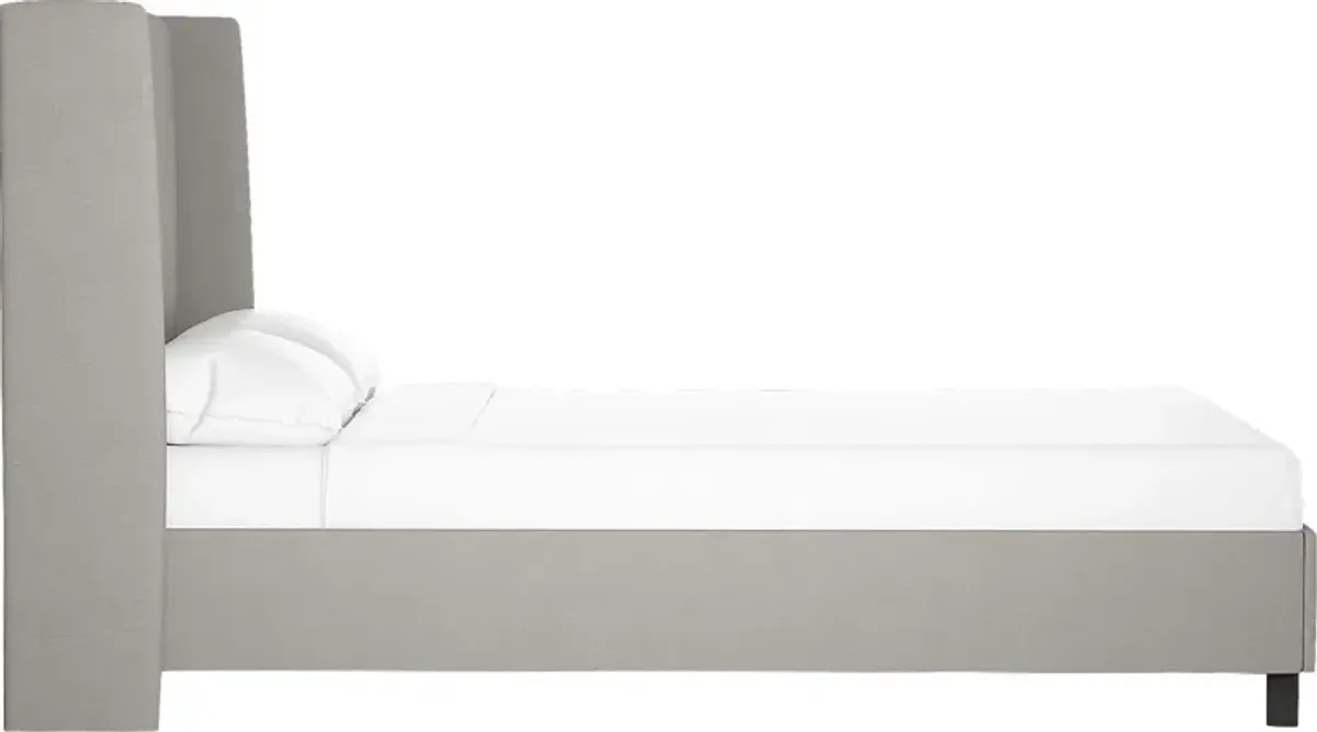 Creamy Hues Gray Queen Upholstered Bed