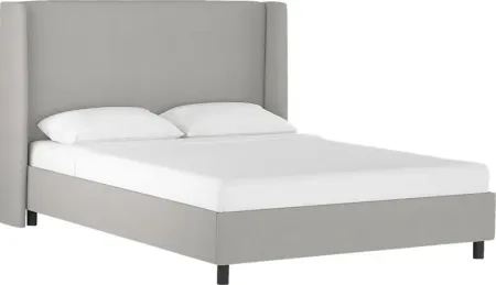 Creamy Hues Gray Queen Upholstered Bed